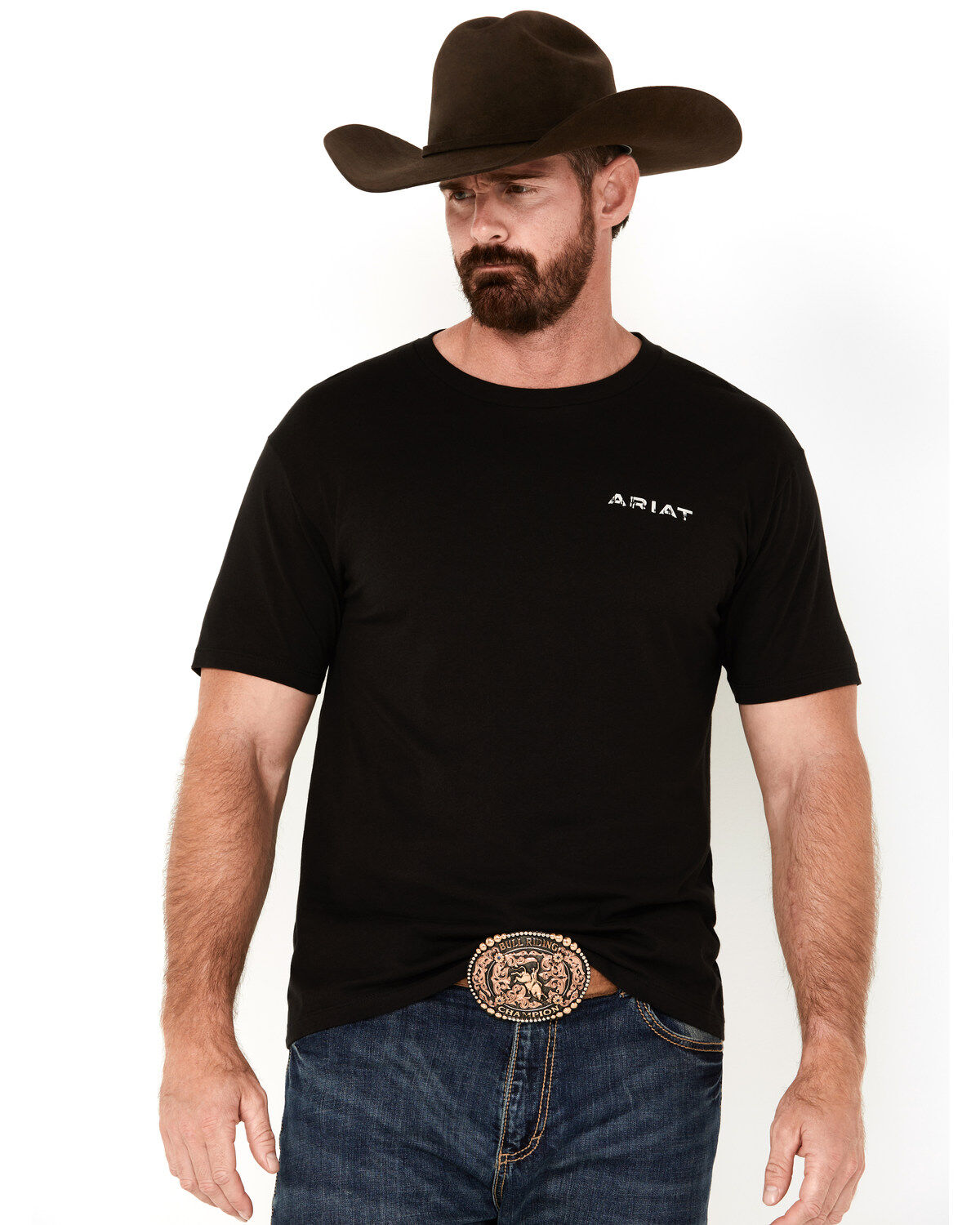 Image #2 - Ariat Men's Southwestern Logo Short Sleeve Graphic T-Shirt, Black, hi-res