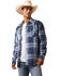 Image #2 - Ariat Men's Habel Retro Fit Plaid Print Long Sleeve Snap Western Shirt, Blue, hi-res