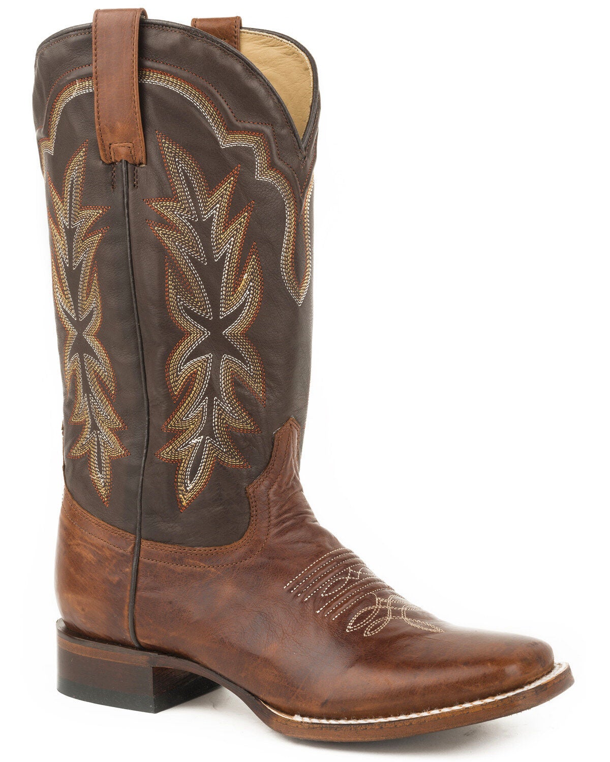Stetson Women's Dark Brown Jessica Western Boots - Broad Square Toe, Brown, hi-res