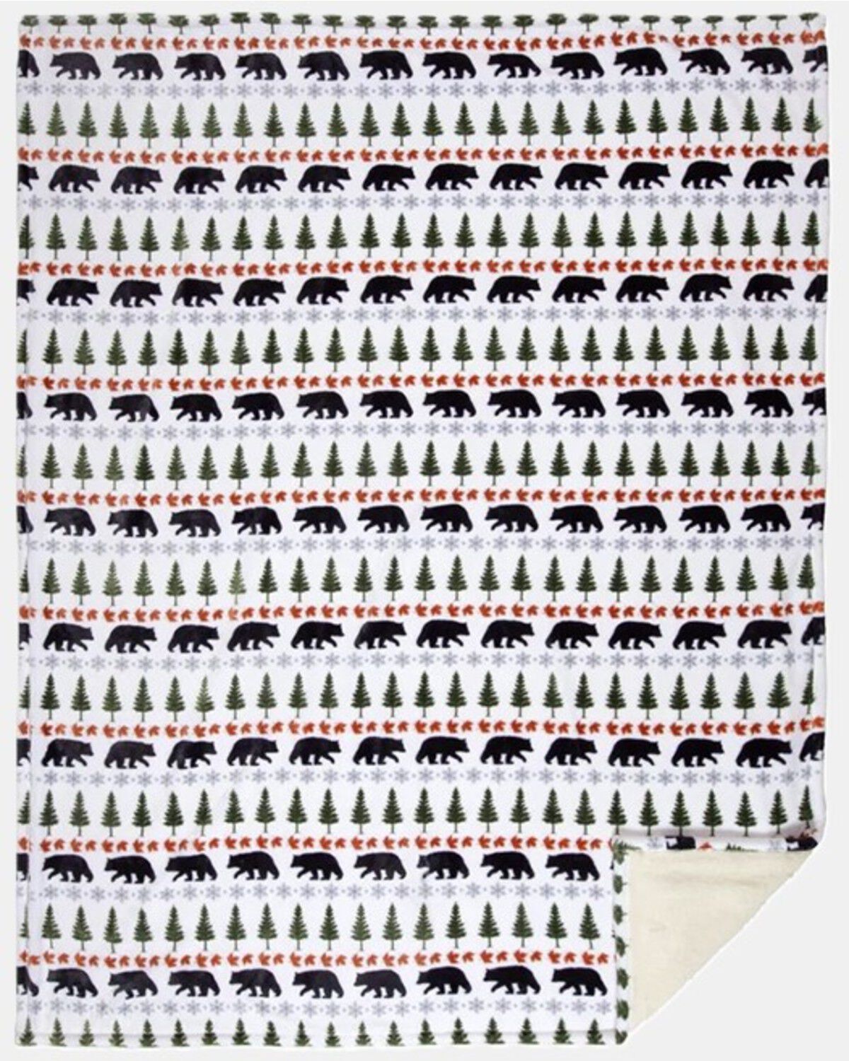 Image #2 - Carstens Home Evergreen Bear Plush Sherpa Throw Blanket, White, hi-res