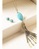 Image #2 - Shyanne Women's Gilded Gold Turquoise Stone Beaded Tassel Set, Gold, hi-res