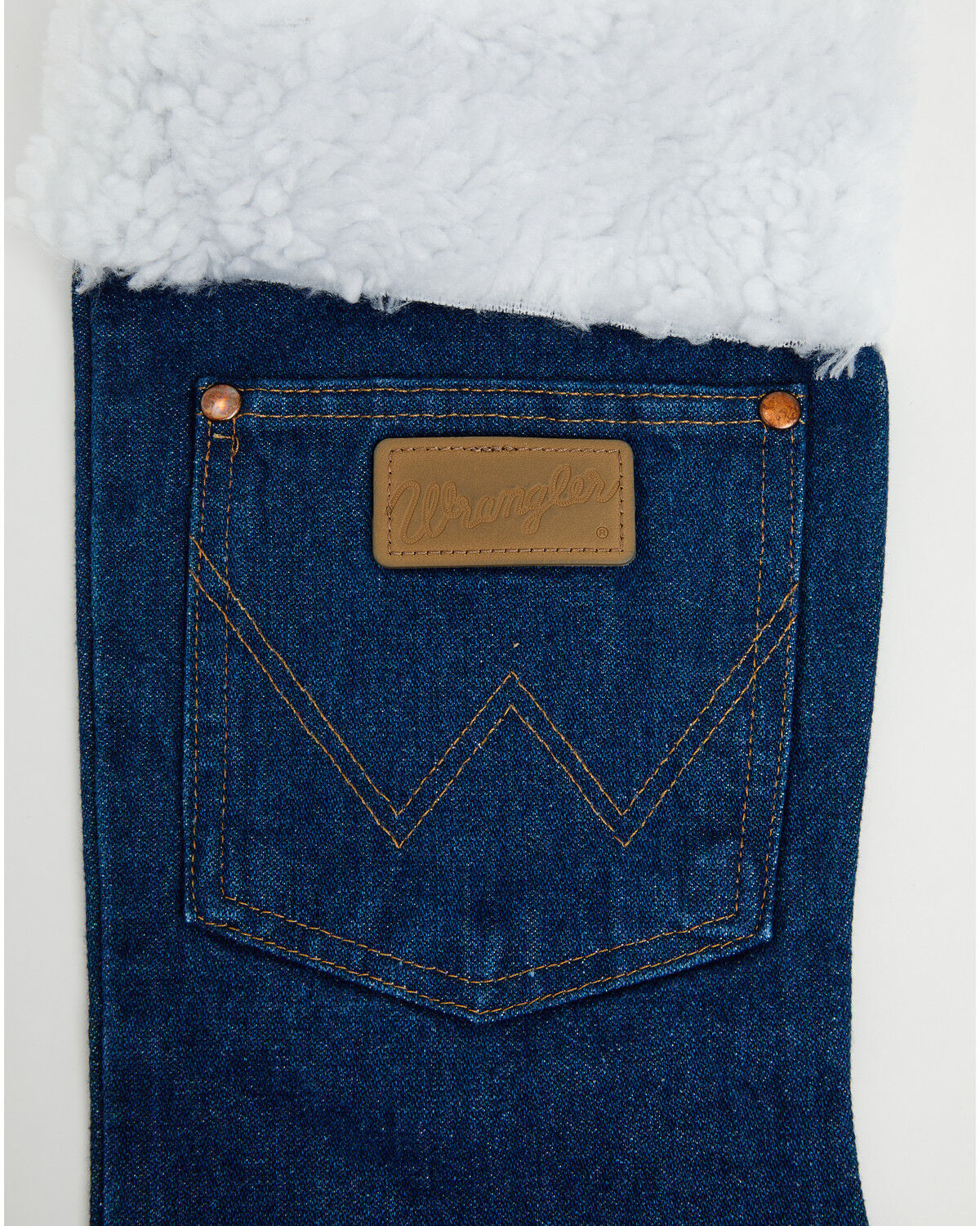 Image #2 - Wrangler Sherpa Denim Christmas Stocking, Light Wash, hi-res