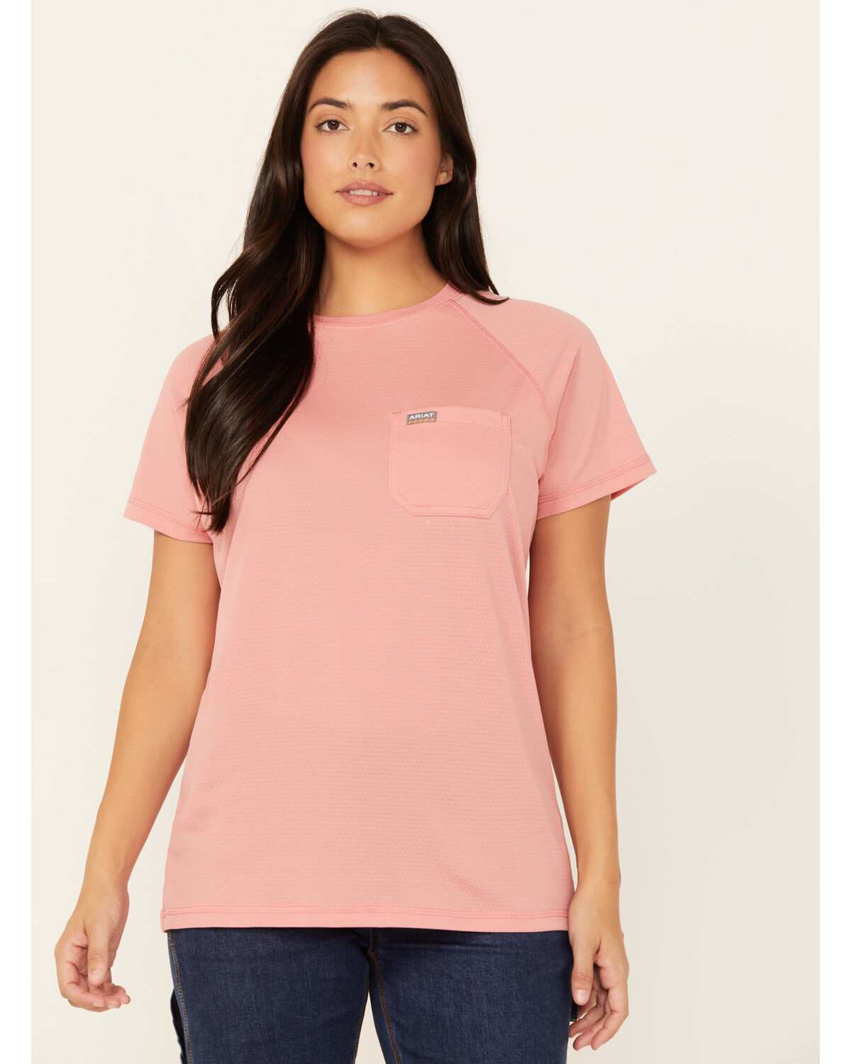 Image #1 - Ariat Women's Rebar Heat Fighter Short Sleeve Work Shirt, Dark Pink, hi-res