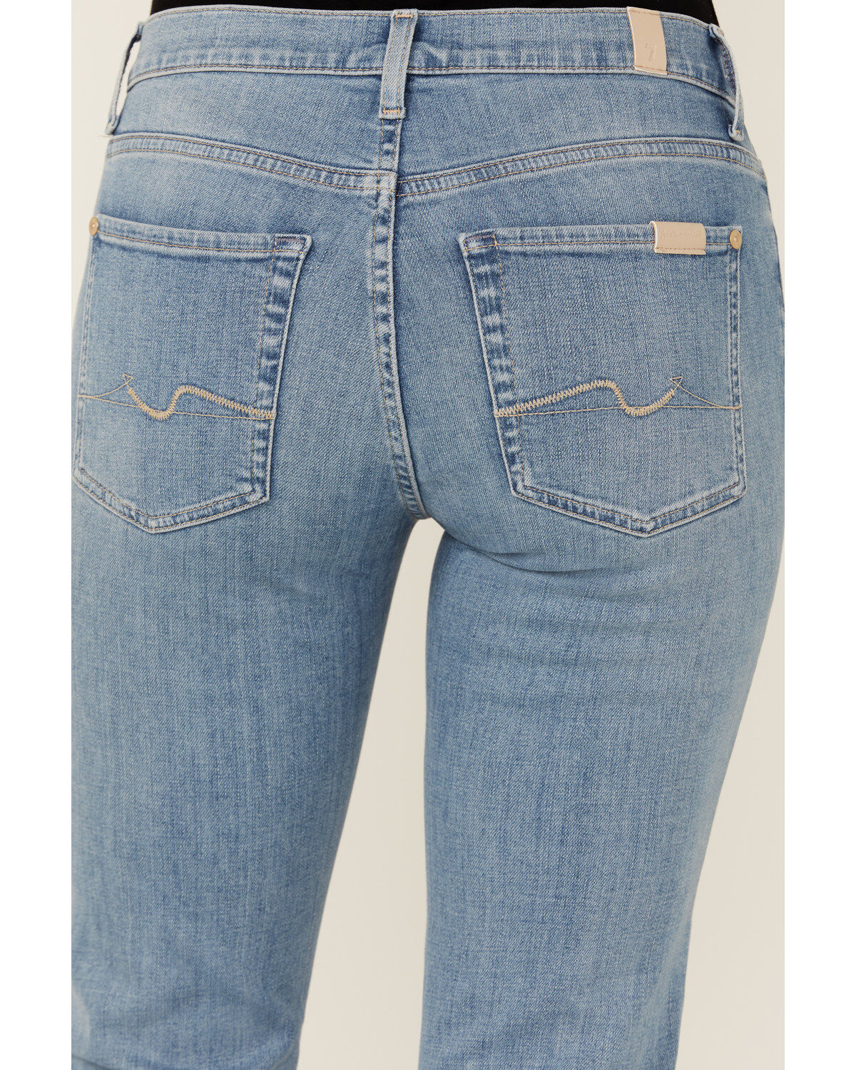 Image #4 - 7 For All Mankind Women's Light Wash Mid Rise Tailorless Bootcut Stretch Denim Jeans, Light Wash, hi-res