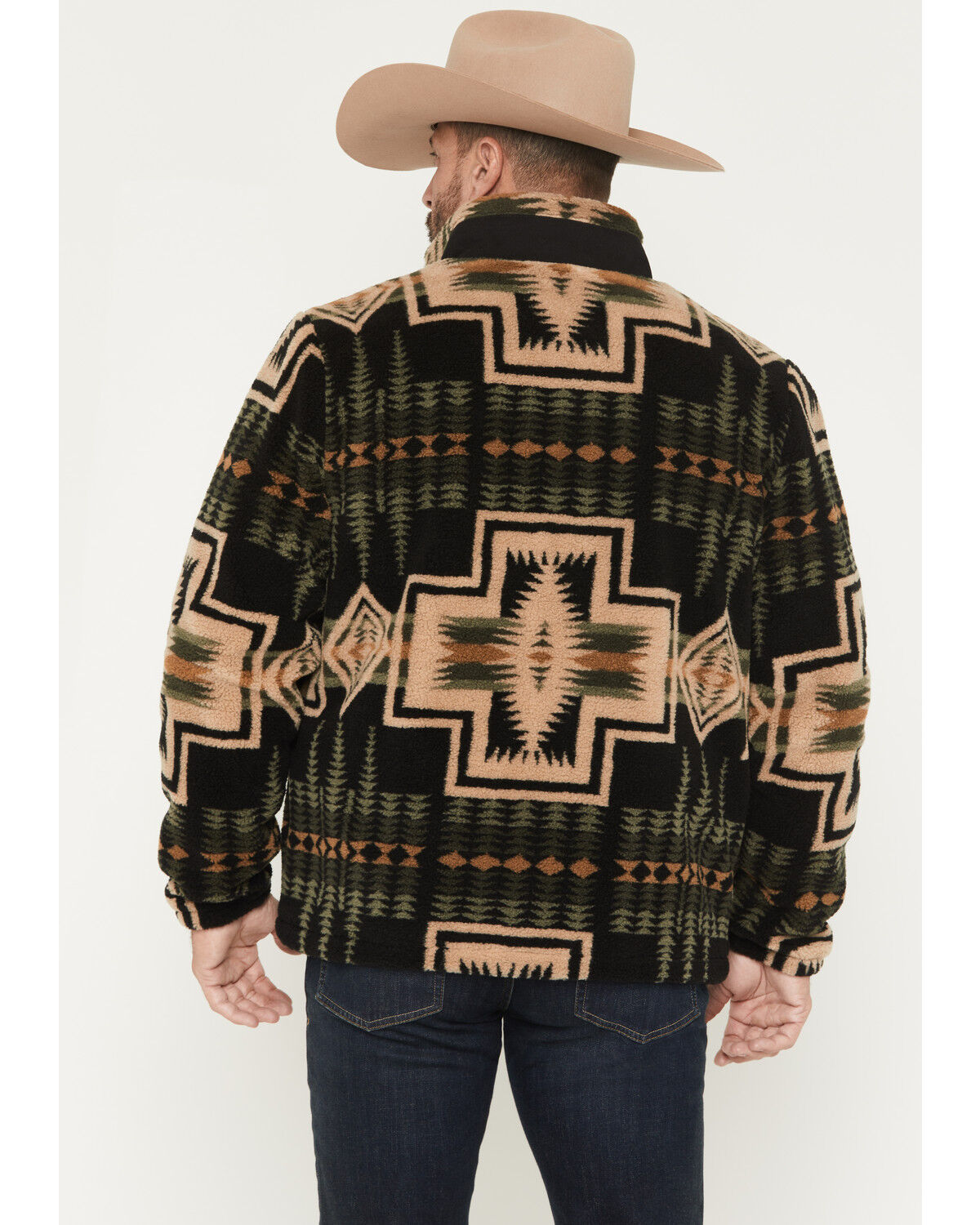 Image #4 - Pendleton Men's Tahuya Harding Printed Berber Jacket, Black, hi-res