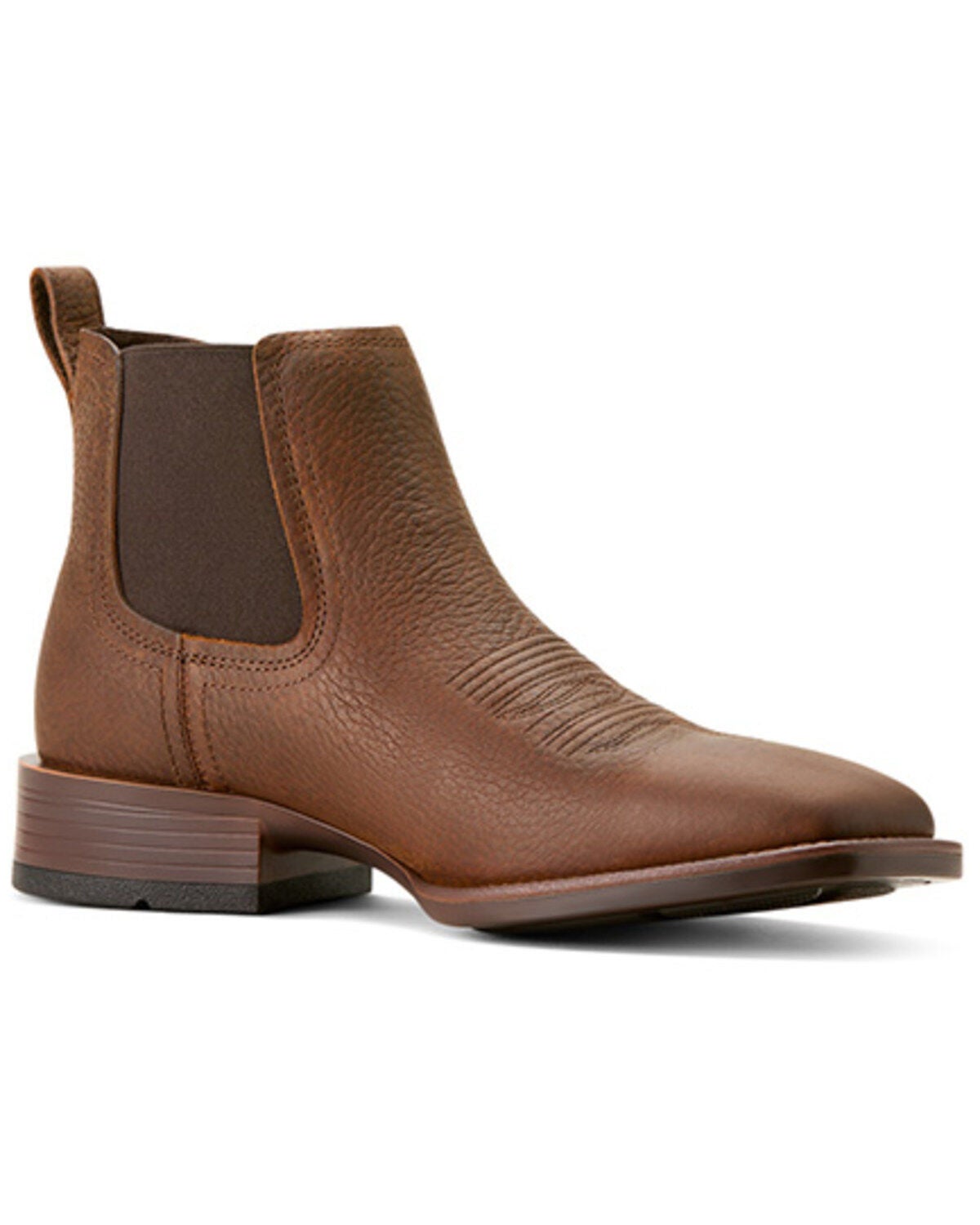 Ariat Men's Booker Ultra Chelsea Boots - Broad Square Toe, Brown, hi-res