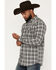 Image #2 - Moonshine Spirit&reg;&nbsp;Men's Kick Back Dobby Plaid Print Long Sleeve Snap Western Shirt, Black, hi-res