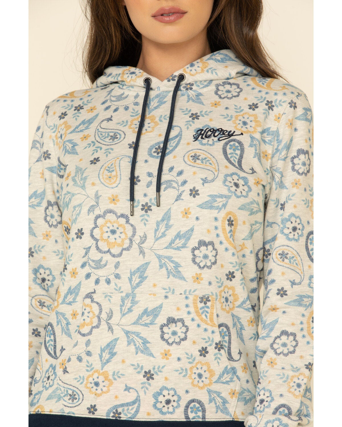 Image #3 - HOOey Women's Cream Paisley Hoodie Sweatshirt, , hi-res