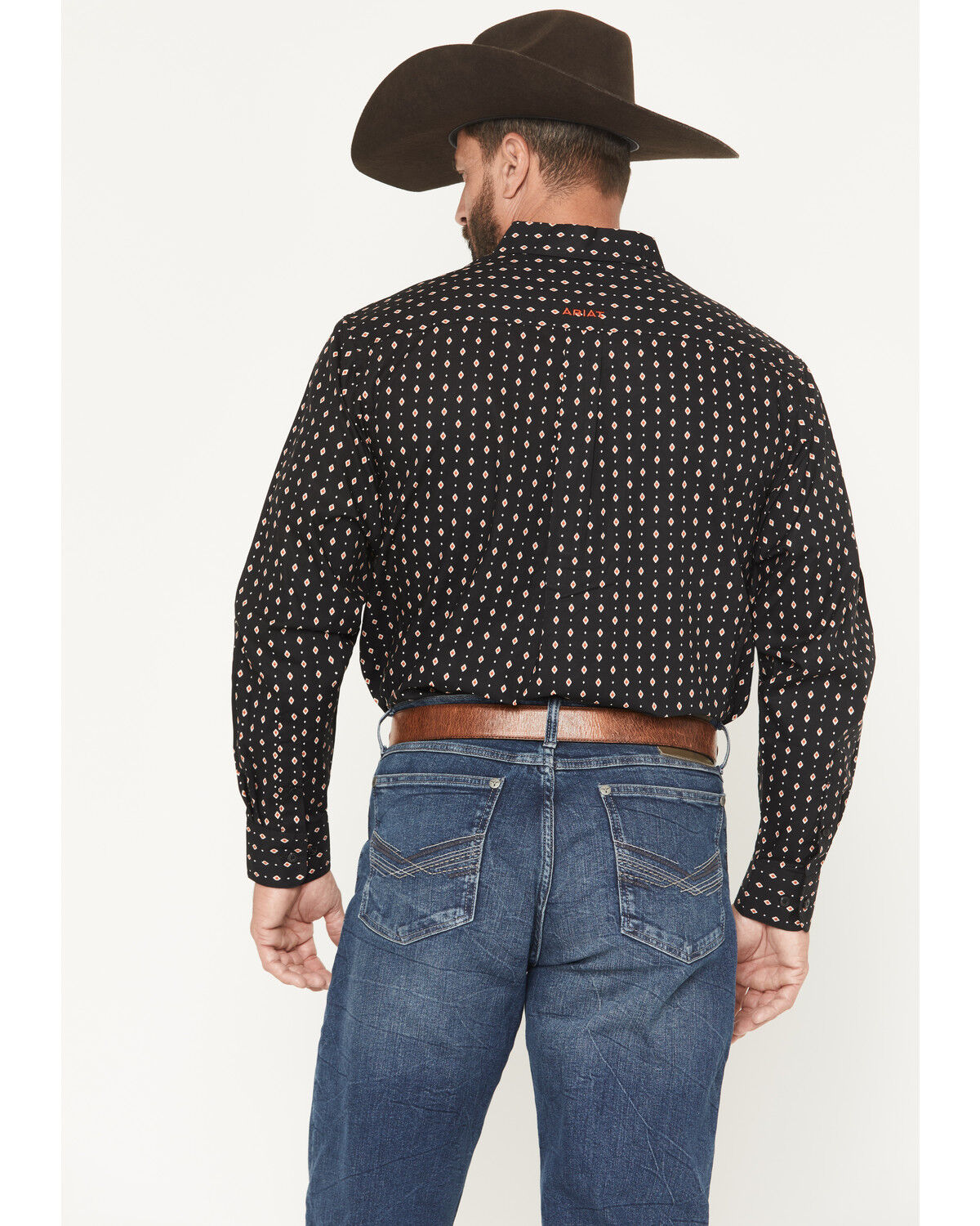 Image #4 - Ariat Men's Thorn Geo Print Long Sleeve Button-Down Western Shirt, Black, hi-res