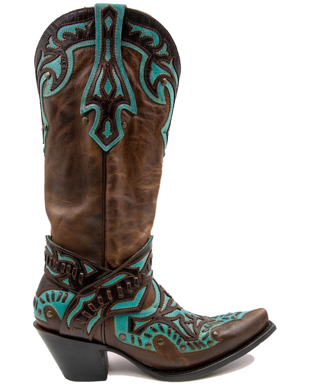 Black Star Women's San Angelo Western Boots - Snip Toe, Chocolate, hi-res