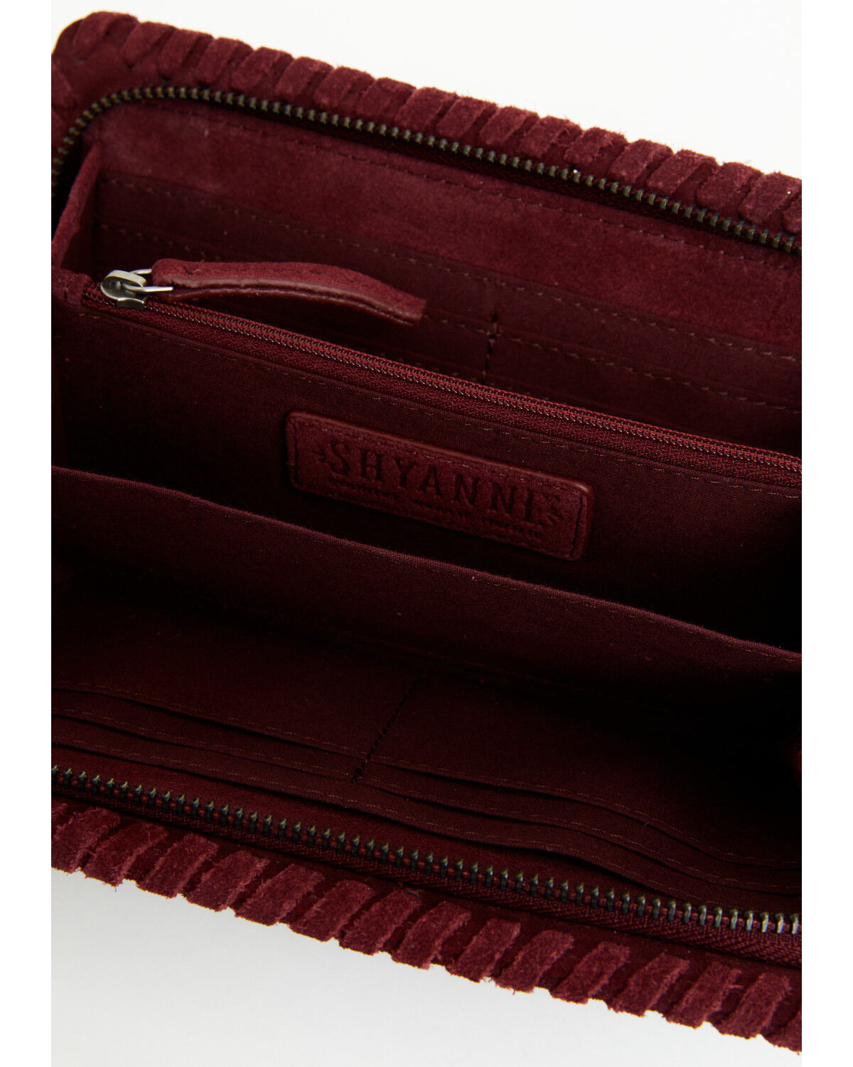 Image #2 - Shyanne Women's Naya Floral Tooled Whipstitch Wristlet Wallet, Cherry, hi-res