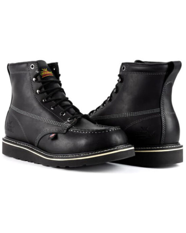 Thorogood Men's American Heritage Work Boots - Soft Toe, Black, hi-res