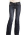 Rock & Roll Denim Girls' Dark Wash Stitched Bootcut Jeans , Blue, hi-res