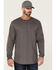 Hawx Men's FR Logo Long Sleeve Work T-Shirt - Tall , Charcoal, hi-res