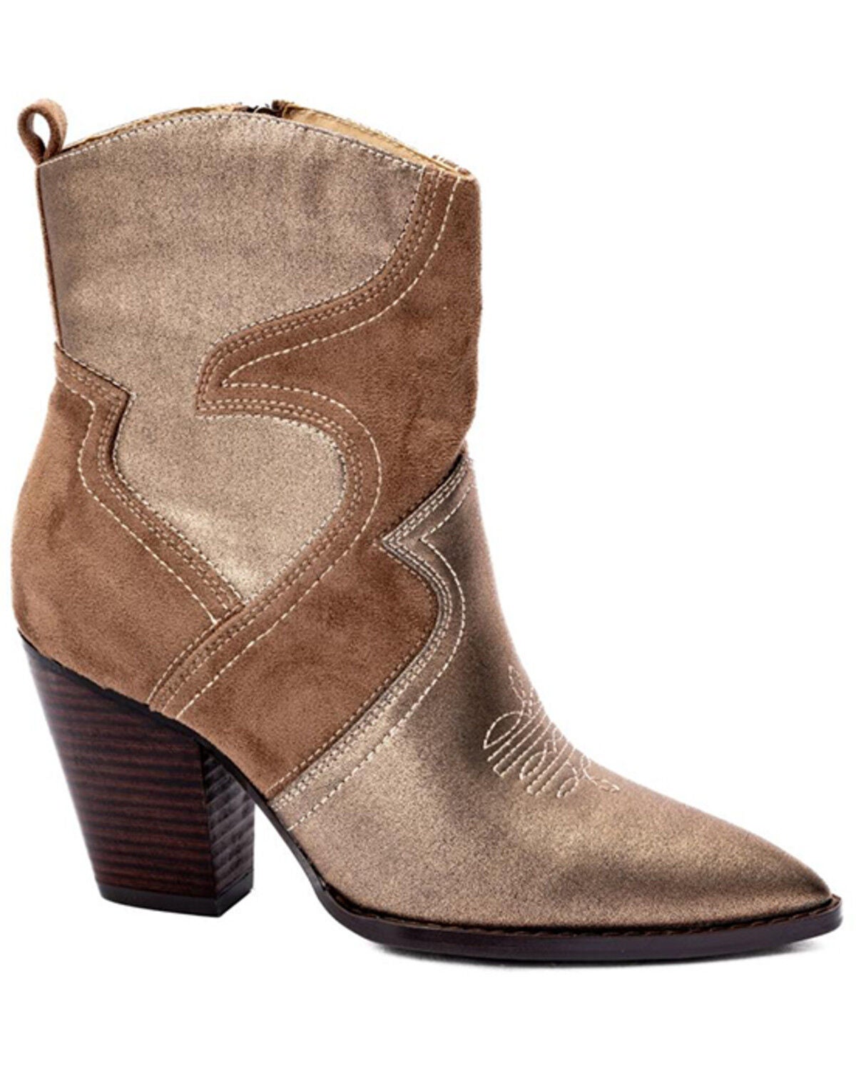 Hey Girl by Corkys Women's Good Lookin Western Booties - Snip Toe, Bronze, hi-res