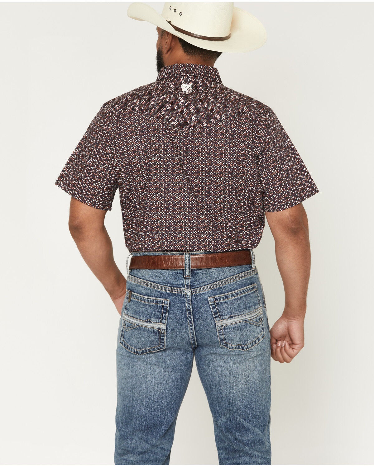 Image #4 - RANK 45&reg; Men's Arena Confetti Geo Print Short Sleeve Snap Stretch Western Shirt, Multi, hi-res