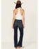 Image #1 - 7 For All Mankind Women's High Wave Dark Wash Mid Rise Tailorless Dojo Trouser Stretch Denim Jeans, , hi-res