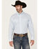 Image #1 - George Strait by Wrangler Men's Geo Print Long Sleeve Button-Down Stretch Western Shirt, White, hi-res