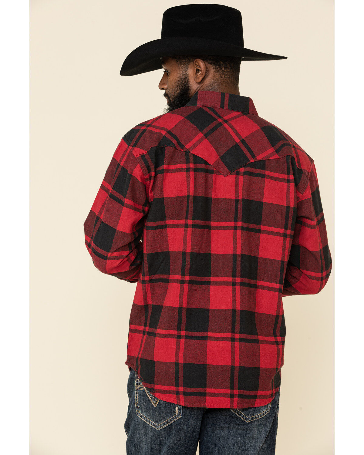 Image #3 - Resistol Men's Lumberjack Large Check Plaid Print Long Sleeve Pearl Snap Western Shirt, , hi-res