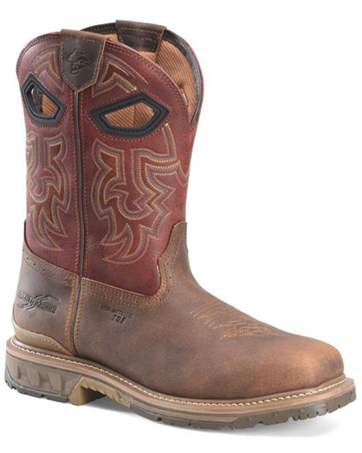 Double H Men's 11" Brock Western Work Boots - Composite Toe, Red, hi-res