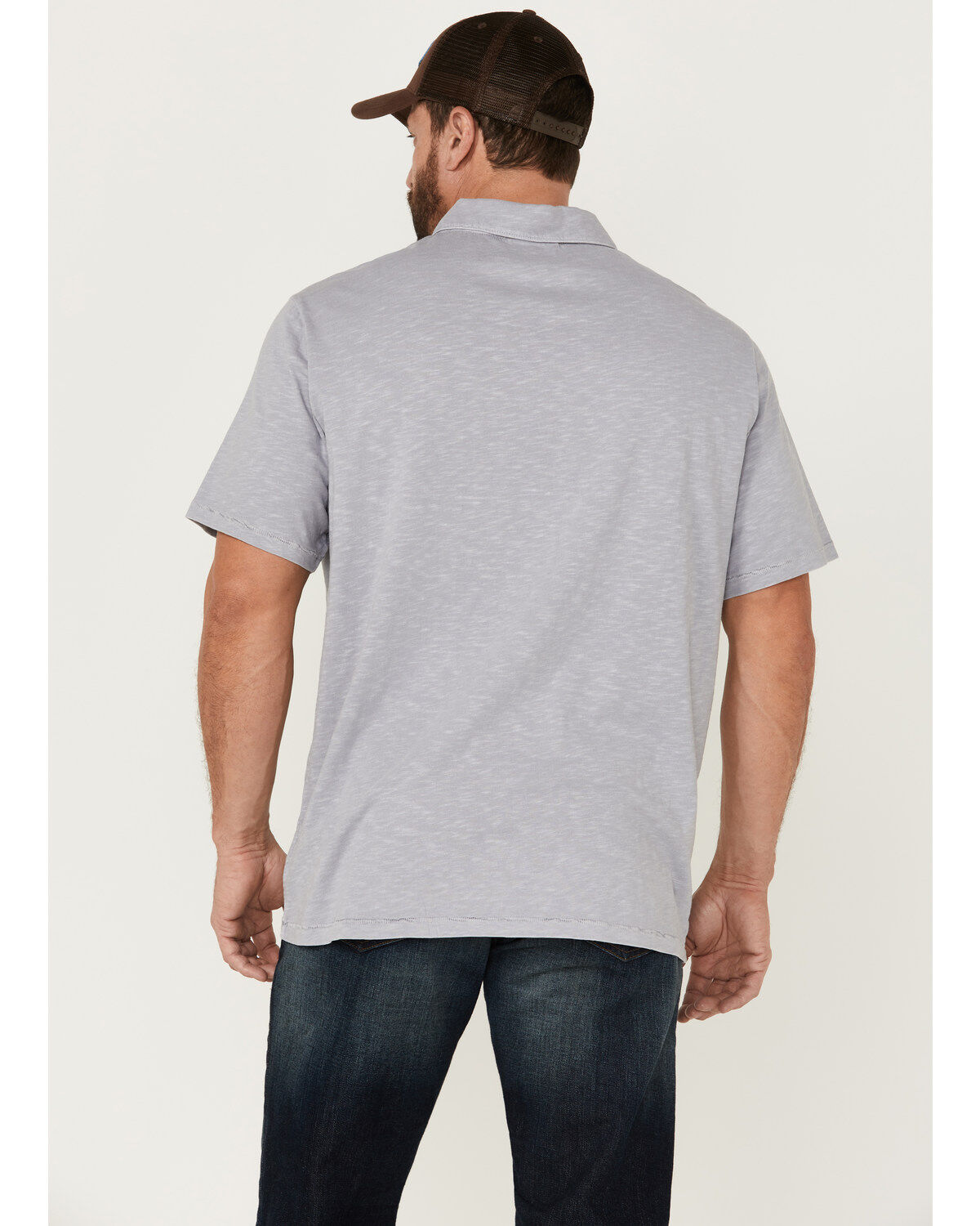 Image #4 - Brothers and Sons Men's Solid Slub Short Sleeve Polo Shirt, Light Grey, hi-res