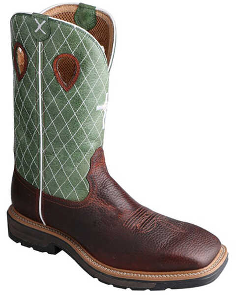 Image #1 - Twisted X Men's Lite Western Work Boots - Steel Toe - Extended Sizes, Multi, hi-res