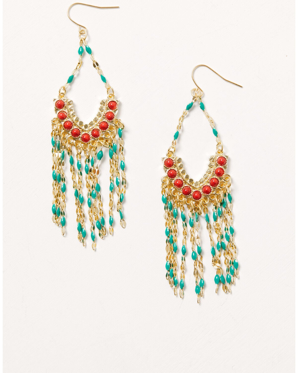 Shyanne Women's Cascade Fringe Earrings, Gold, hi-res