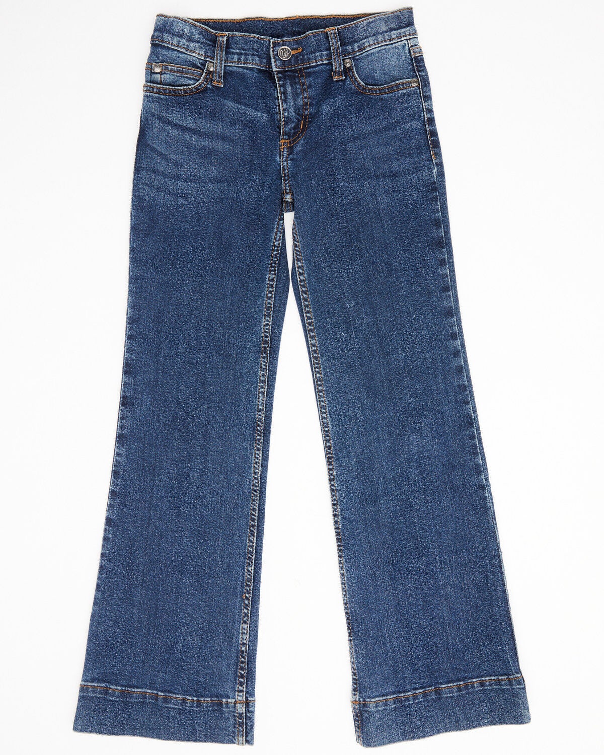 Wrangler Girls' Dark Wash Darci Trousers, Blue, hi-res
