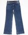Image #1 - Wrangler Girls' Dark Wash Darci Trousers, Blue, hi-res