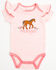 Image #1 - Wrangler Infant Girls' Horse Onesie, Pink, hi-res