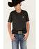 Image #2 - Ariat Boys' Charger Vertical Flag Graphic Short Sleeve T-Shirt, Charcoal, hi-res