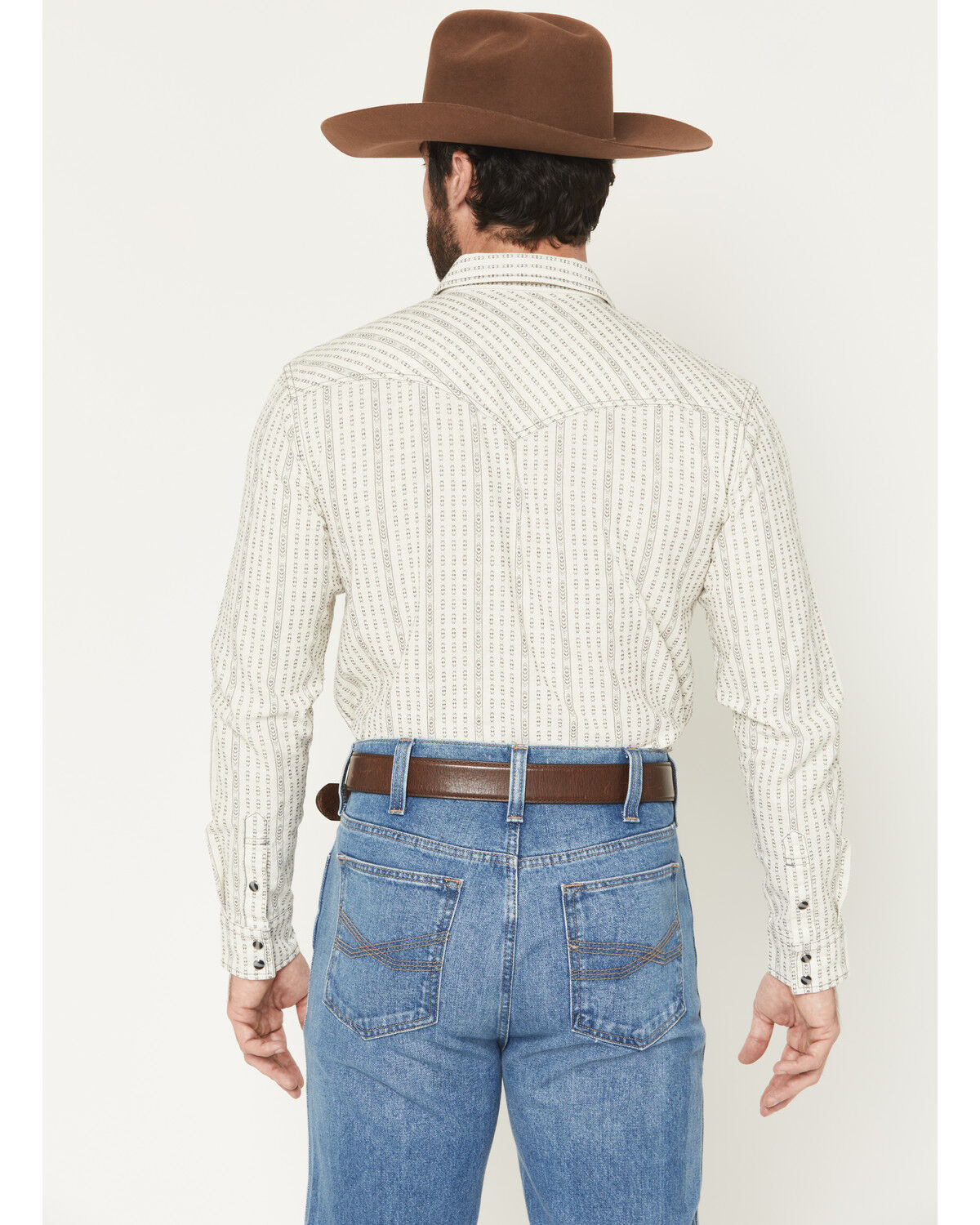 Image #4 - Blue Ranchwear Men's Sundays Best Striped Long Sleeve Snap Western Shirt, White, hi-res