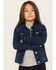 Levi's Little Girls' Dark Wash Stretch Trucker Denim Jacket, Blue, hi-res
