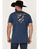 Image #1 - RANK 45® Men's Bull Shield Short Sleeve Graphic T-Shirt, Navy, hi-res