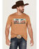 Rock & Roll Denim Men's Bull Skull Desert Graphic Short Sleeve T-Shirt , Mustard, hi-res