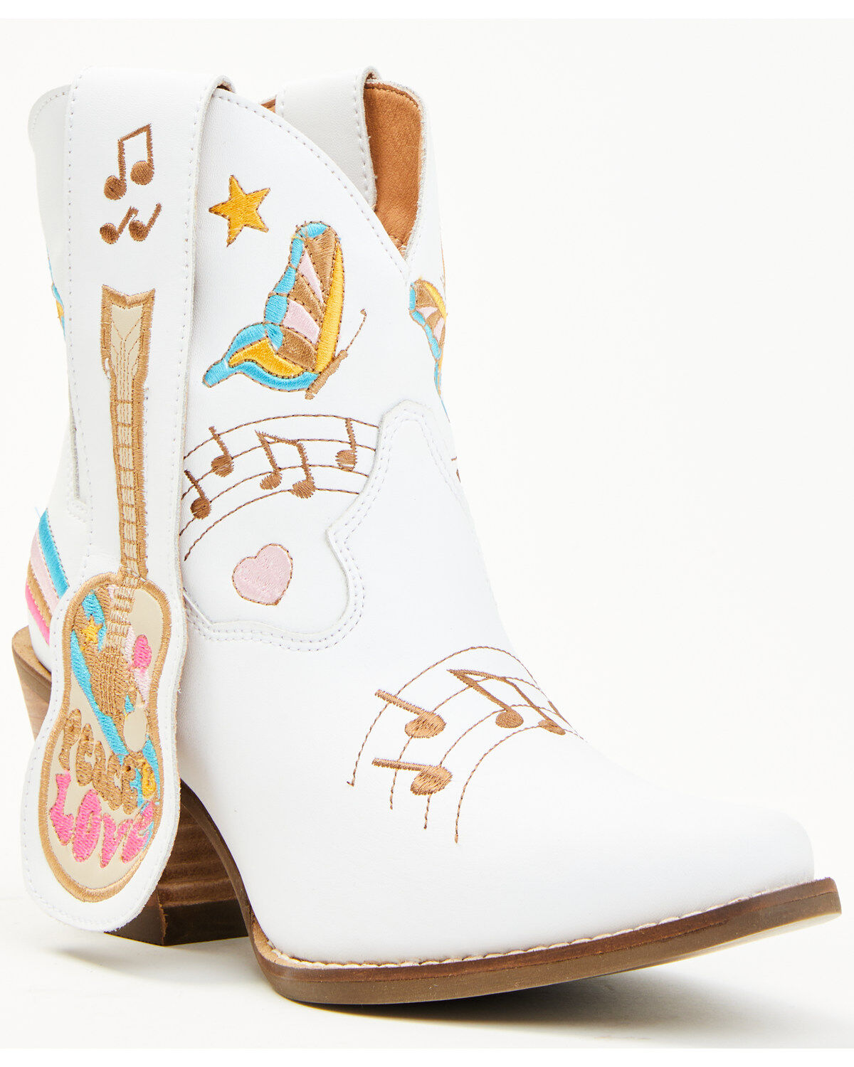 Dingo Women's Melody Short Western Boots - Round Toe, White, hi-res