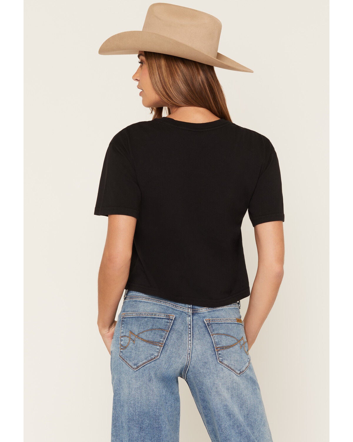 Image #4 - Kimes Ranch Women's Bison Skull Short Sleeve Cropped Graphic Tee, Black, hi-res