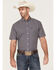 Cinch Men's ARENAFLEX Geo Print Short Sleeve Button Down Western Shirt , Navy, hi-res