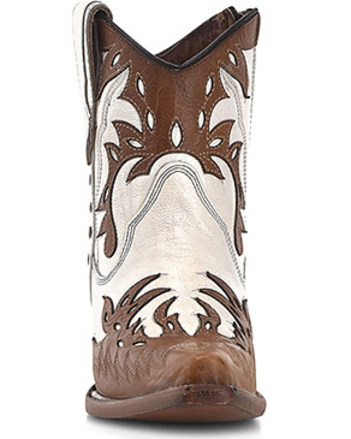 Image #3 - Circle G Women's Outlay Western Booties - Snip Toe, White, hi-res