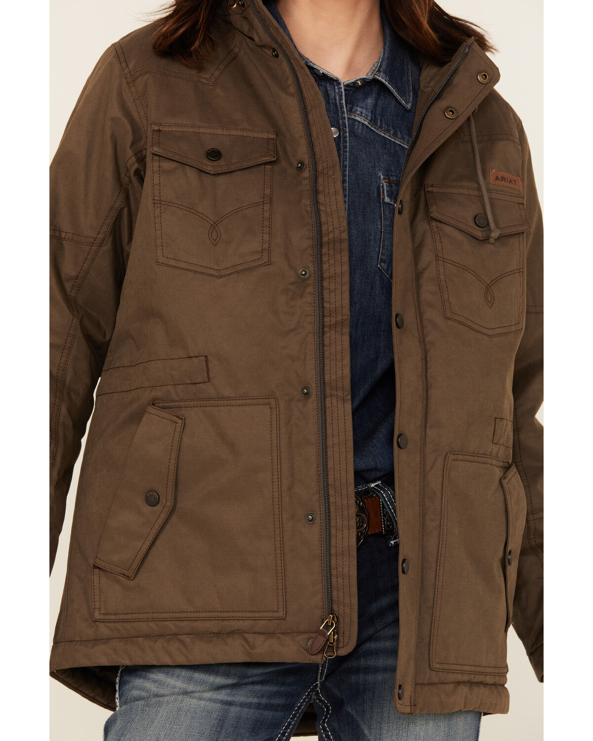 Image #3 - Ariat Women's Grizzly Parka, Brown, hi-res