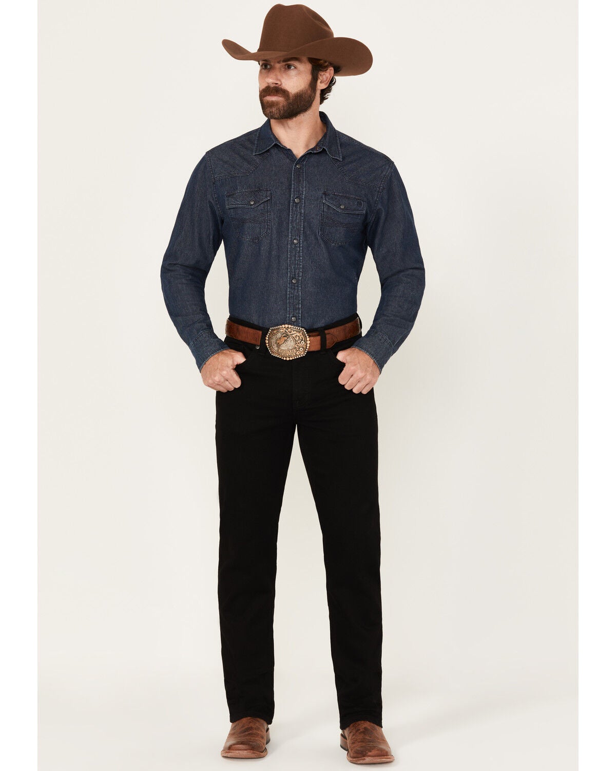 RANK 45&reg; Men's Midnight Wash Ambush Slim Straight Performance Stretch Denim Jeans - Tall, Black, hi-res