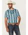 Image #1 - Rock & Roll Denim Men's Southwestern Print Short Sleeve Polo Shirt, , hi-res