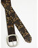 Shyanne Women's Embossed Heavy Cord Lacing Oval Buckle 3/4" Belt, Dark Brown, hi-res
