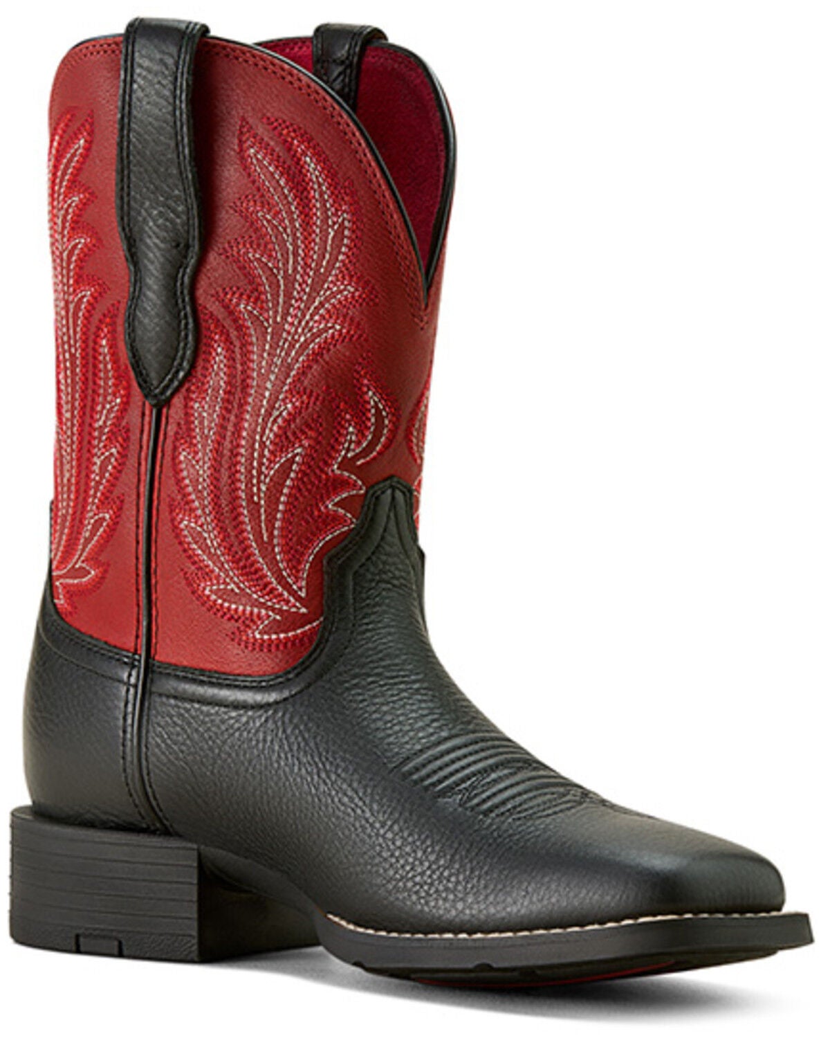 Ariat Women's Round Up Filly Performance Western Boots - Broad Square Toe, Red, hi-res