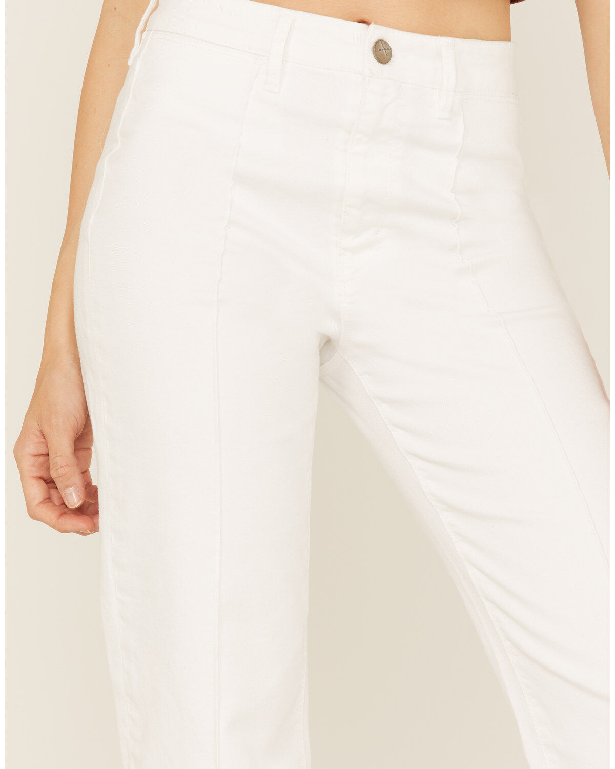 Image #2 - Unpublished Denim Women's Front Seam Straight Jeans, White, hi-res
