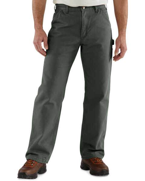 Image #1 - Carhartt Flannel-Lined Washed Duck Dungaree Work Pants, , hi-res