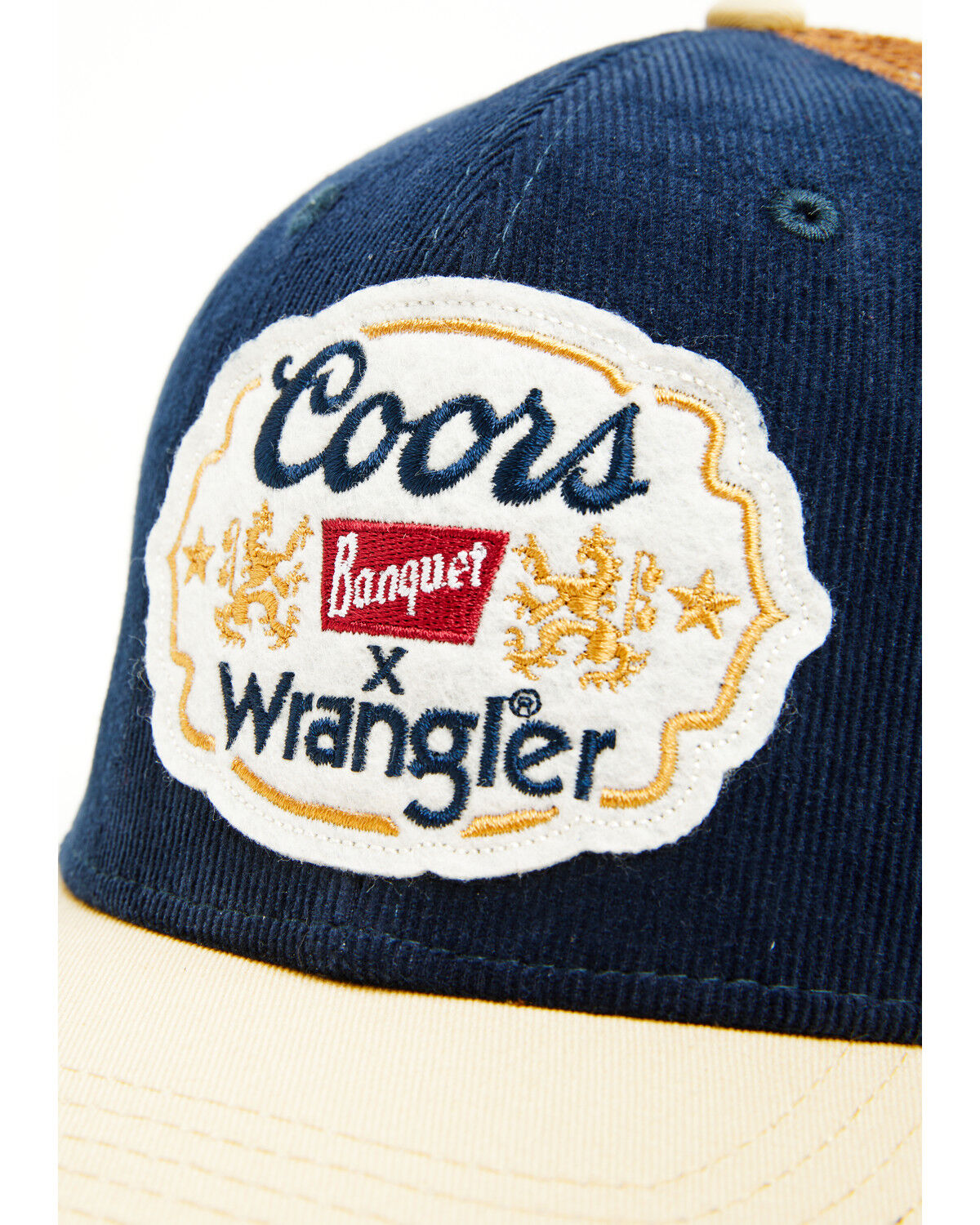 Image #2 - Wrangler X Coors Banquet Corduroy Ball Cap, Brown/blue, hi-res