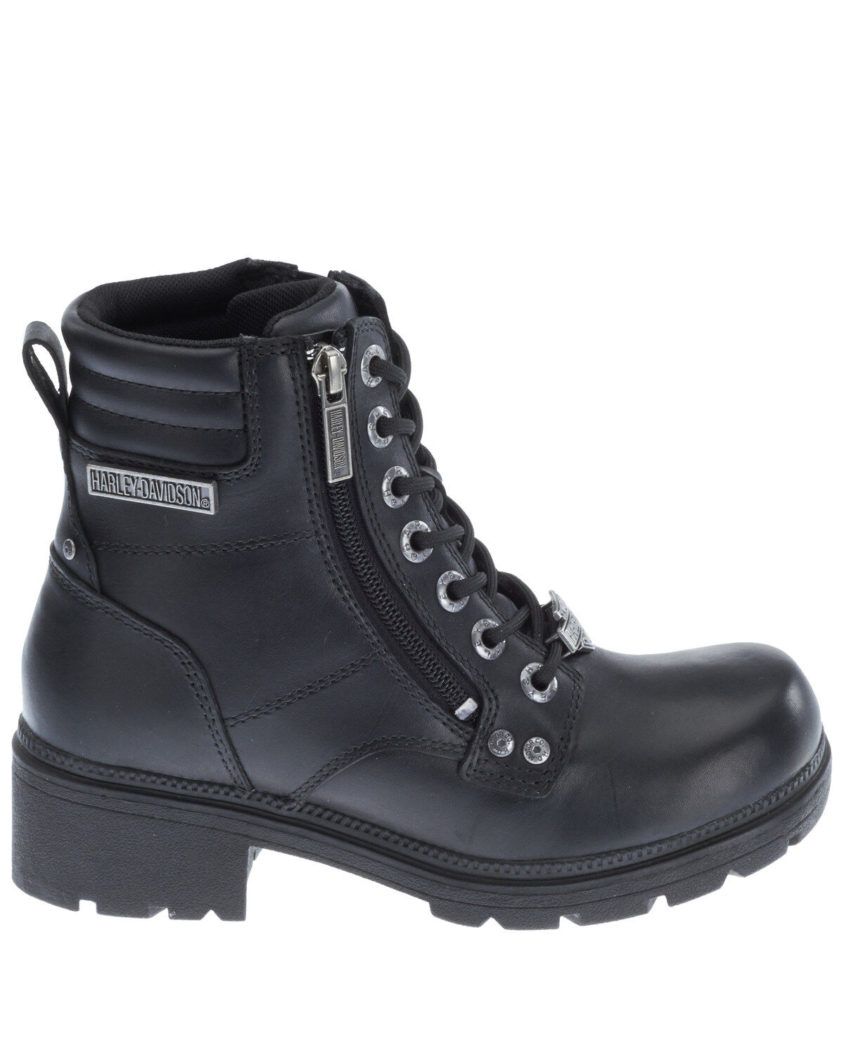 Image #2 - Harley Davidson Women's Inman Hills Moto Boots - Round Toe, Black, hi-res