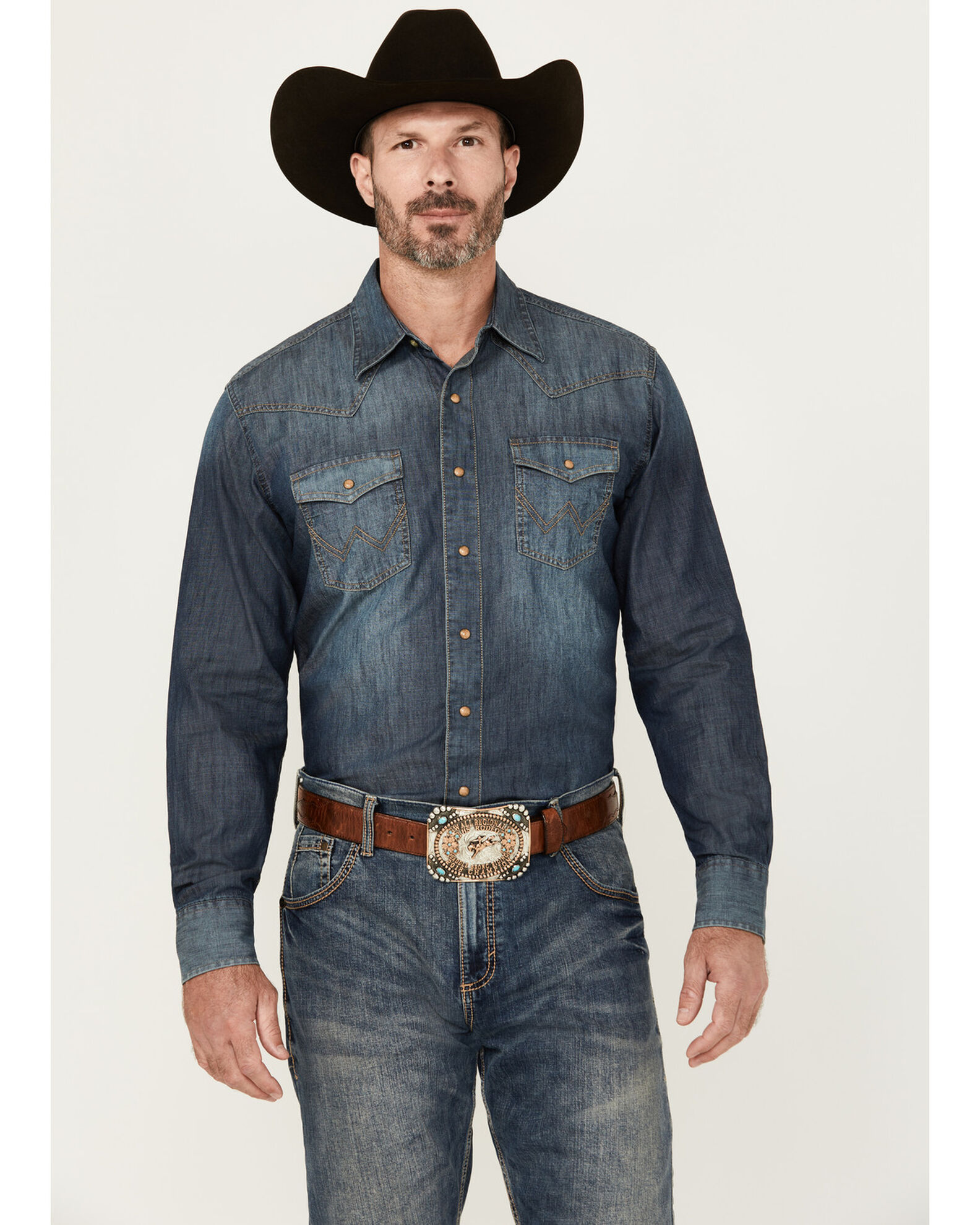 Wrangler indigo hotsell shirt
