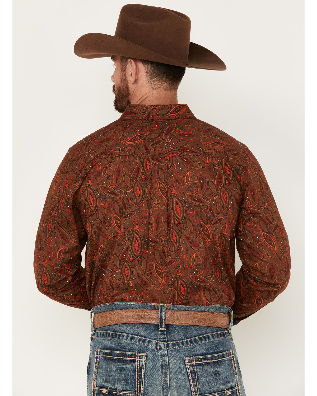 Image #4 - Cody James Tortuga Paisley Print Button Down Western Shirt - Big & Tall, Brown, hi-res